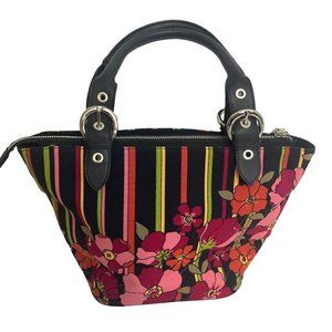 Talbots Black and Pink Floral Tote